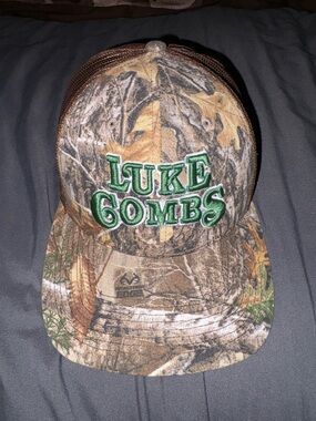 Luke Combs Camouflage Trucker Hat - Green Logo